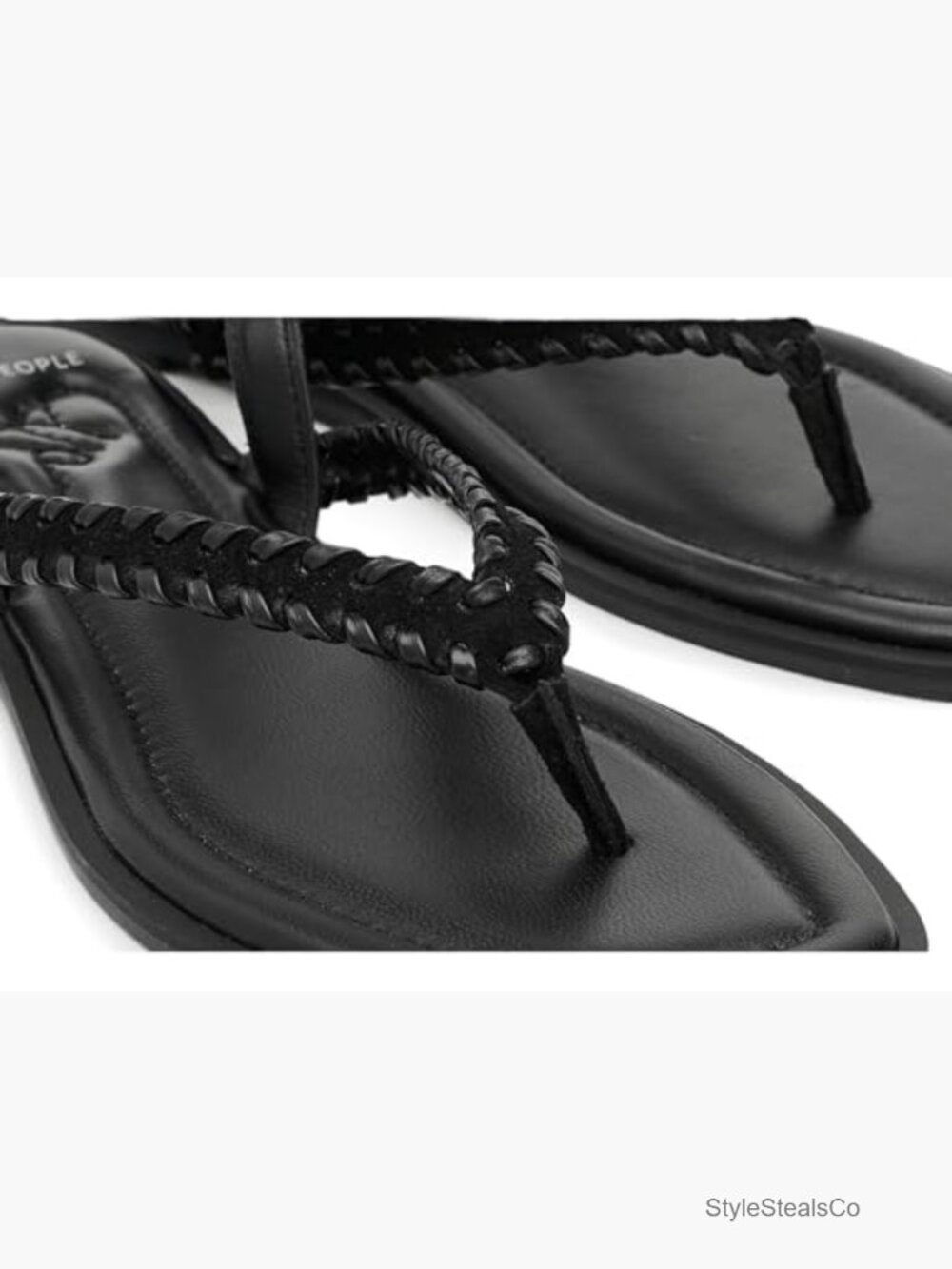 Leather Square Toe Sandals with Adjustable Buckle - Picture 5 of 6